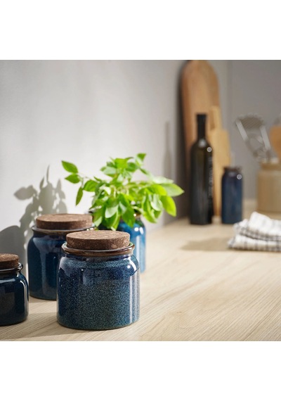 Ikea Brugdhaj Gıda Kavanozu 1000 Ml 12 X 13 Cm Mavi