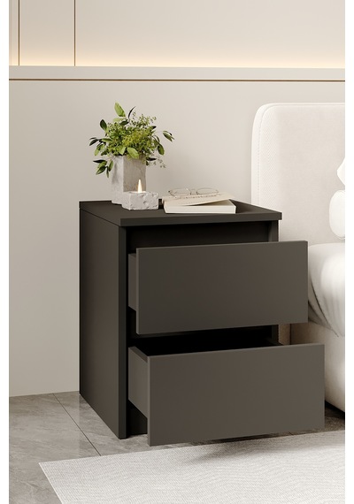 Aeka Ae-2021 Duru Antrasit 2 Çekmeceli Komodin Yatak Odası Başucu Sehpası Çekmeceli Dolap 40 51x42,3 Cm Aeka Ae-2021 Duru Antrasit 2 Çekmeceli Komodin Yatak Odası Başucu Sehpası Çekmeceli Dolap 40 51x42,3 Cm