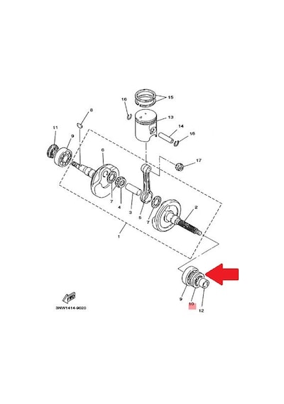 Yamaha BWS100 Or.  Krank Keçesi Sol 93102-22464