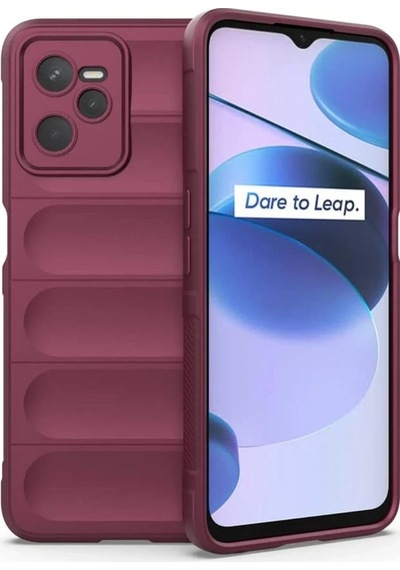 Gld-spt- Newface Realme C35 Kılıf Optimum Silikon - Bordo