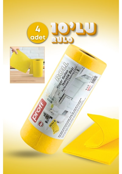 Grimorlife 4 Adet 10'lu Rulo %100 Mikrofiber Kopar Kullan Çok Amaçlı Temizlik Bezi - Ekonomik Ve Pratik Hijyen