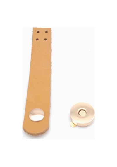 Angel Çanta Aksesuar 11x2 Cm Açık Taba Gerçek Deri Düz Çanta Kapağı Light Gold Metalli