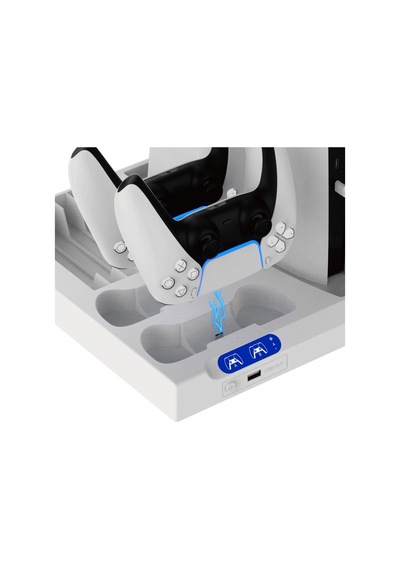 İpega Ps5 Slim Dijital/ps5 Slim Disk Multifonksiyonel Şarjlı,soğutucu Fanlı,vr Standlı Cd Raf Stand