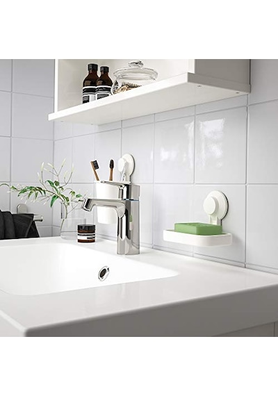 Ikea Tısken Vantuzlu Diş Fırçası Tutacağı, Beyaz Açık Bej