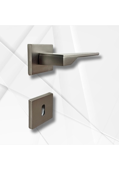 Stilo Inox 5 Adet Oda 2 Adet Wc Kare Rozetli Kapı Kolu Set - Stılo Inox 5+2