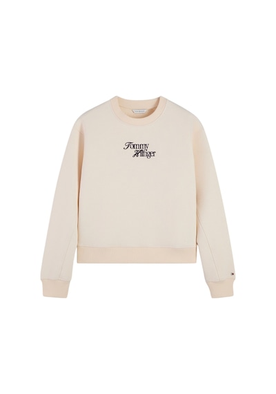 Tommy Hilfiger Scrıpt Regular C-nk Swt Kadın Bej Sweatshirt - Ww0ww51598