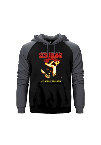 Scorpions Love At First Sting Gri Renk Reglan Kol Sweatshirt / Hoodie