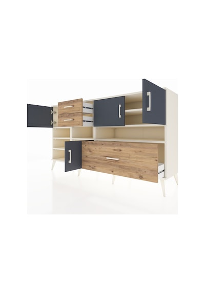 Hyperion Konsol 7 Raflı 3 Çekmeceli 4 Kapaklı 176x44x99 Aytaşı-an Aytaşı-antrasit/çam
