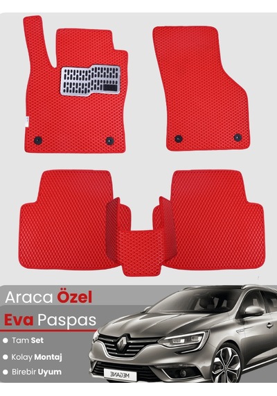Renault Megane 4 Hatchback 2016-2025 Uyumlu Eva Paspas Tam Set Araca Özel Tasarım,kolay Montaj 172