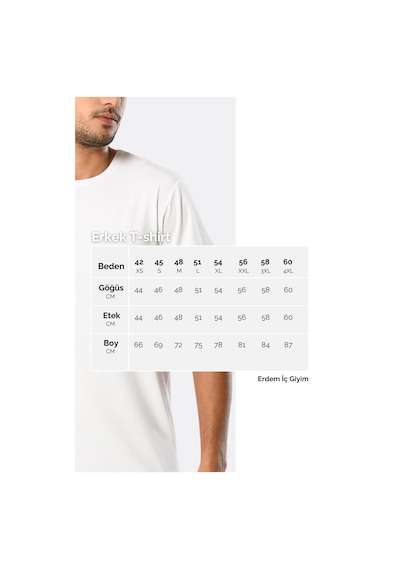 Erdem Beyaz Slim Fit Tişört 1122 Beyaz