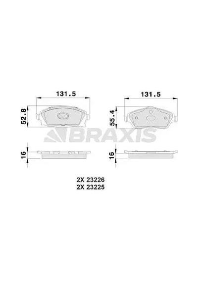 Opel Corsa C On Fren Balatasi 1.4 Twinport 2004-2006 Braxıs Ab0007