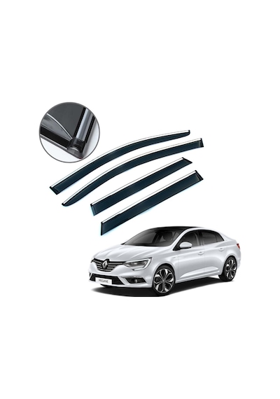 Renault Megane 4 Sedan Krom Çıtalı Cam Rüzgarlığı 2016 Sonrası