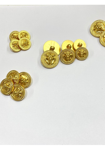 Aslan Model Metalize Plastik Düğme Seti /6 Lı Set / 1,8 Cm /gold