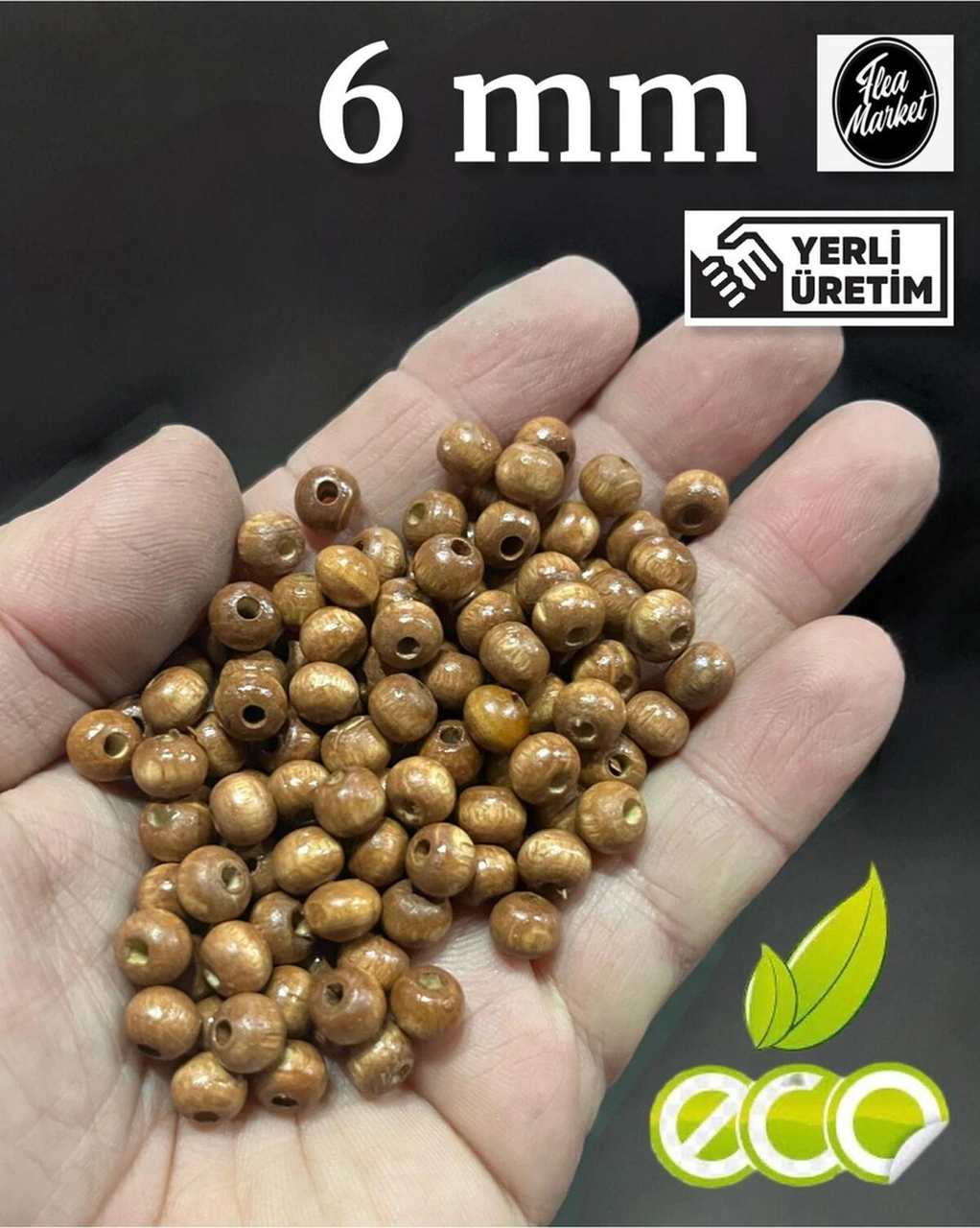Ahşap Boncuk 6 Mm , 80 Gr Ort. 550 Adet Meşe
