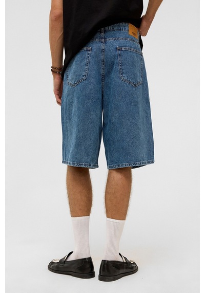 Vamos Oversize Bermuda Denim Şort 40-285 Mavı Renk-2