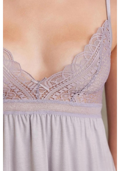 Pierre Cardin 2820 Kadın Penye Dantelli Sabahlıklı Pijama Takım-royal Royal