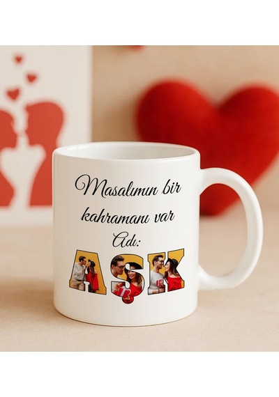 Bk Gift Kişiye Özel Fotoğraflı Aşk Tasarımlı Beyaz Kupa Bardak-4, Arkadaşa Hediye, Sevgiliye Hediye, Doğum Günü Hediyesi Kobitmeyencom34666 Bk Gift