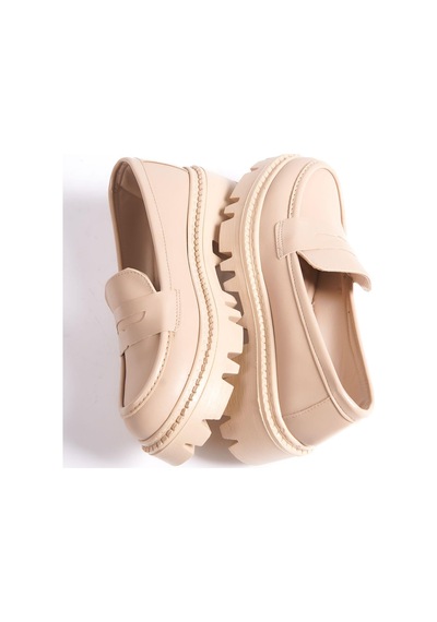 Mubiano Mb2010-n Kalın Taban Nude Kadın Kolej Loafer Nude