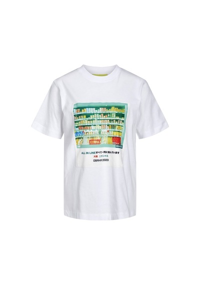 Jjxx Sıfır Yaka Regular Fit Baskılı Beyaz Kadın T-shirt 12241326 001
