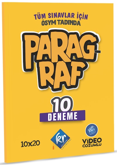 Tüm Sınavlar için Paragraf  Video Çözümlü 10 Deneme - KR Akademi