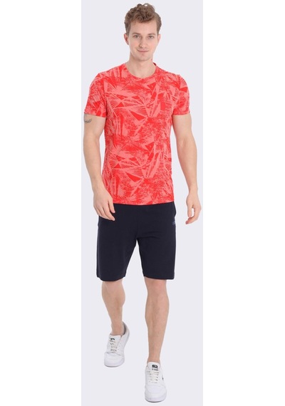 Maraton Sportswear Regular Erkek Bisiklet Yaka Kısa Kol Beach Kırmızı T-Shirt 20927-Kırmızı