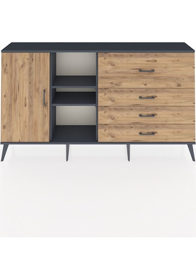 Arges Konsol 4 Raflı 4 Çekmeceli Tek Kapaklı 176x30x99 Antrasit-çam Atlas Çam - Antrasıt Arges Konsol 4 Raflı 4 Çekmeceli Tek Kapaklı 176x30x99 Antrasit-çam Atlas Çam - Antrasıt