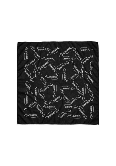 Herşeynota Atatürk İmza Desenli Siyah %100 Pamuk 52x52 Cm Fular Bandana Okul, Etkinlik, Tören, Gösteri Çok Renkli