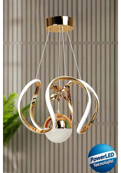 Clasy Model Gold Kaplama Metal Salon Mutfak Oturma Yatak Odası Modern Led Beyaz Işık Avize Gold