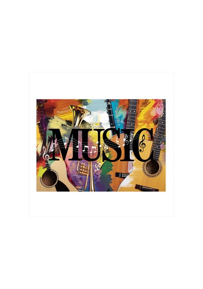Müzik Ve Sanat Patlaması Model Ahşap Tablo