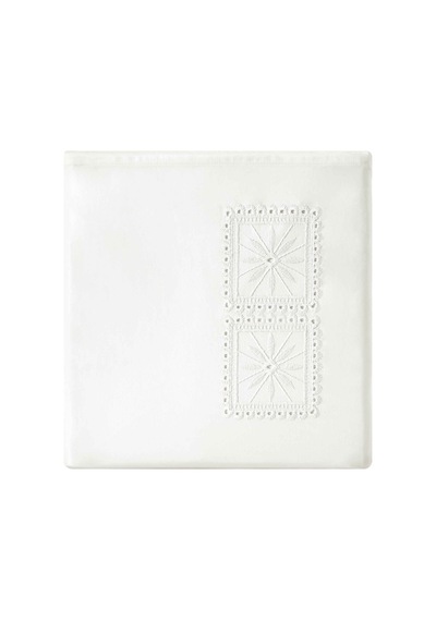 Linens White Collection Monoli Uc Pamuk Jakar Çift Kişilik Nevresim Takımı Beyaz