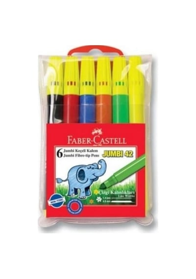 Faber Castell Jumbi 42 Keçeli Kalem 6 Renk 7 Paket