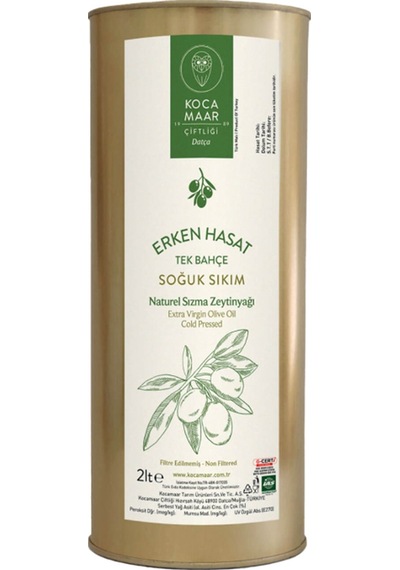 Kocamaar Çiftliği Erken Hasat Soğuk Sıkım Naturel Sızma Zeytinyağı Tek Bahçe 2 L