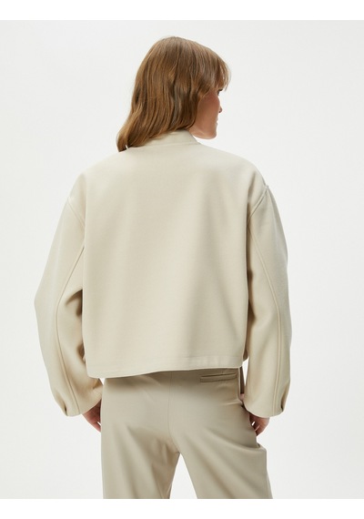 Koton Bomber Ceket Fermuarlı Ribanalı Taş 4sak20072ew 4SAK20072EW095 Taş