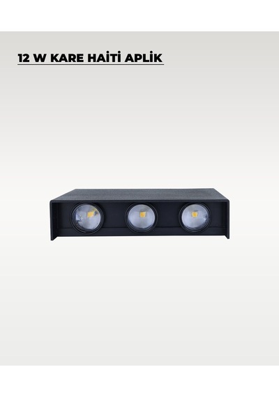 Haiti Led Aplik Siyah Kasa 2200k Amber Işık Siyah