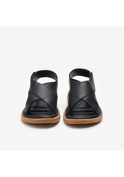 Nero Black Sandalet Kadın 49m1 Frau Cachemıre Comforttech Leather Sandals Wıth Back Strap siyah