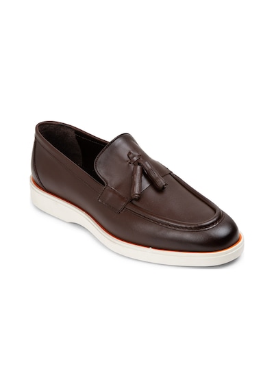 Deery Hakiki Deri Kahverengi Püsküllü Erkek Loafer - 01958mkhvc01 Kahverengi
