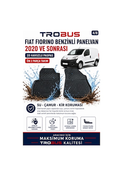 Trobus Fiat Fiorino 1.4 Benzinli Panelvan 2020-2024 2d Havuzlu Paspas 2 Parça