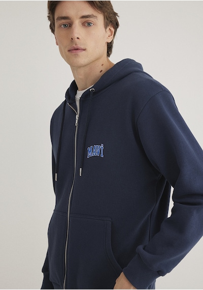 Mavi - Mavi Logo Baskılı Fermuarlı Lacivert Sweatshirt 0611715-70490 Lacivert
