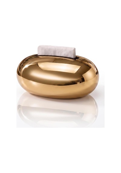 Arvale Parlak Gold Oval Peçetelik Lüks Dekoratif Sofra & Masa Üstü Peçete Tutucu Aksesuar Diğer