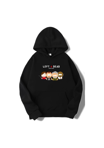 Brz Collection Unisex Oversize South Park Left 4 Dead Hoodie Siyah