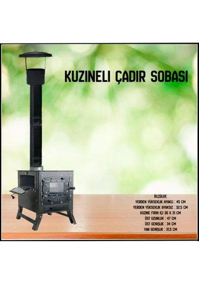 Uyguna-yakala Kuzineli Çadır Sobası-ykt.186 Çok Renkli