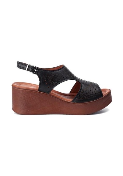 Venüs 2113604y Dolgu Topuk Comfort Deri Kadın Sandalet 001