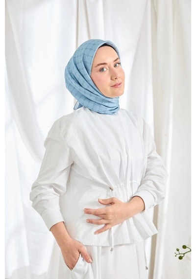 Silk Home %100 Twill İpek Eşarp S539 Mavi