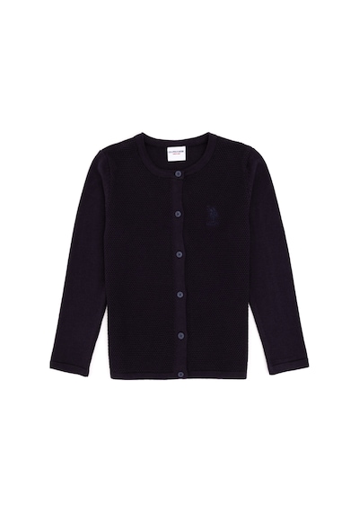 U.S. Polo Assn. Kız Çocuk Lacivert Bisiklet Yaka Triko Hırka 50294745-VR033