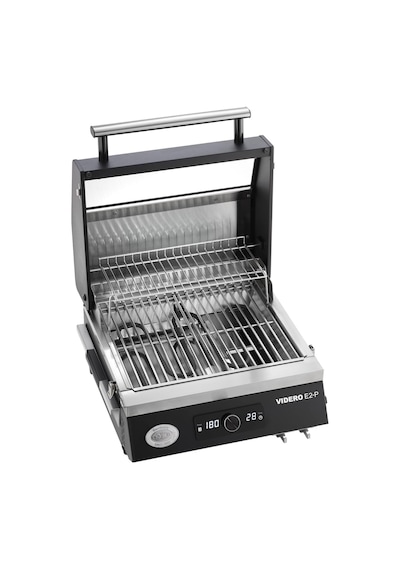 Rösle Videro E2-p Taşınabilir Elektrikli Barbekü 25582 / Camlı Kapak, Sıcak Tutma Izgarası, Toz Boyalı Çelik, Diğer