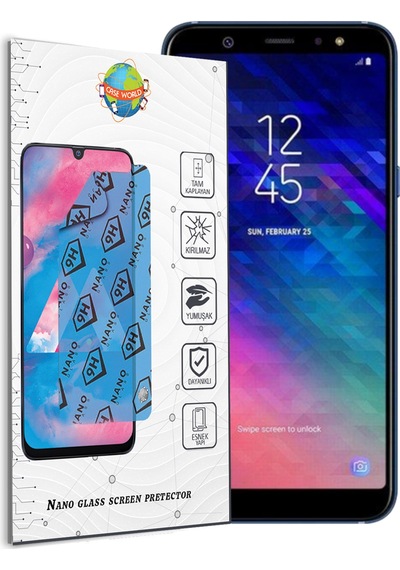Samsung Uyumlu Galaxy A6 Plus 2018 Nano Ekran Koruyucu Kırılmaz Esnek Cam