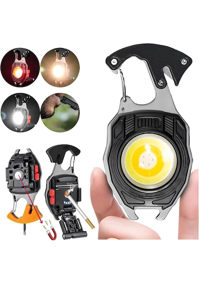 Fenerix Fx-260 Çok Fonksiyonlu Anahtarlık Kamp Lambası, Çakmaklı Led Fene Siyah