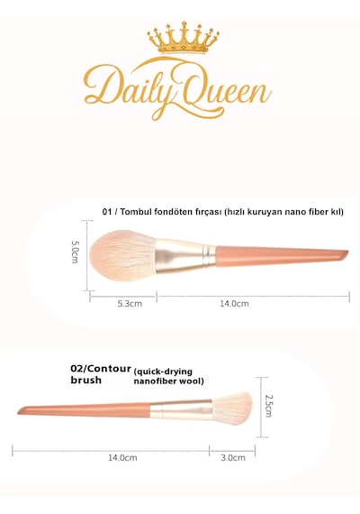 Daily Queen Yüksek Kalite 11 Li Şanpanmay Renk Makyaj Fırça Seti