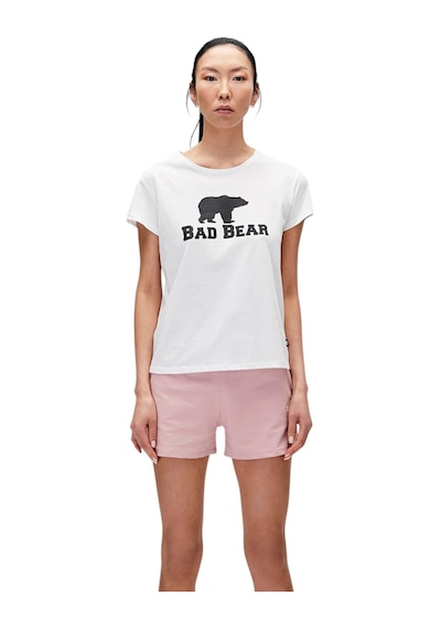 Bad Bear Logo Tee Kadın Tshirt - Bisiklet Yaka Beyaz