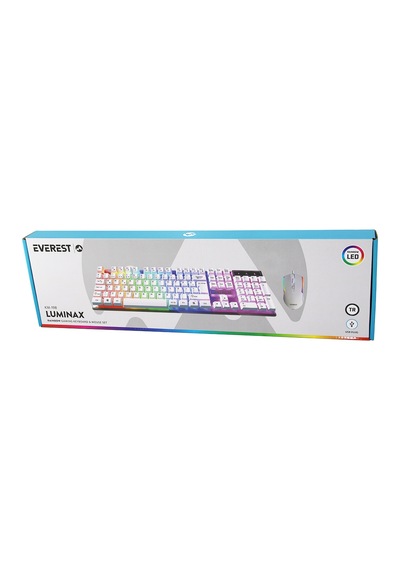 Usb Kablolu Oyuncu Klavye Ve Mouse Seti - Beyaz Rgb